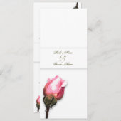 Invitation Rose floral élégant de rose de mariage (Devant / Derrière)