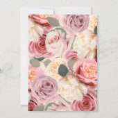 Invitation Rose Floral Élégant Shabby Chic Mariage rêvé   (Dos)