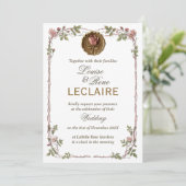 Invitation Rose Floral Elegant Wedding Save the Date Seal (Debout devant)