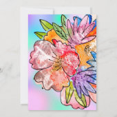 Invitation Rose floral Fête des mariées Anniversaire Holograp (Dos)