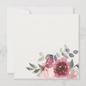 INVITATION ROSE FLORAL FÊTE DES MARIÉES BURGUNDY (Dos)