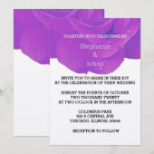 Invitation Rose floral gris violet Élégant Mariage d'argent (Devant / Derrière)