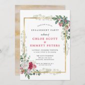 Invitation Rose Floral Holly (Devant / Derrière)