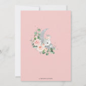 Invitation Rose Floral Koala Bear 2e Anniversaire Crescent Mo (Dos)