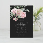 Invitation Rose Floral Mariage (Debout devant)