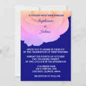 Invitation Rose Floral Marine bleu Rose Rose Mariage (Devant)