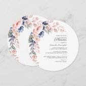 Invitation Rose Floral Moderne Aquarelle Fête des mariées de  (Devant / Derrière)