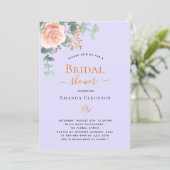 Invitation Rose floral or verdure violet Fête des mariées (Debout devant)