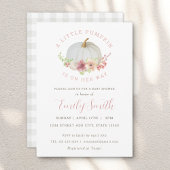 Invitation Rose Floral Petit Citrouille Automne Bébé Fille Do