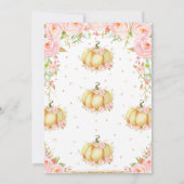 Invitation Rose Floral Petite fille Citrouille 1er premier an (Dos)