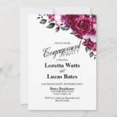 Invitation Rose Floral Photo Party (Devant)