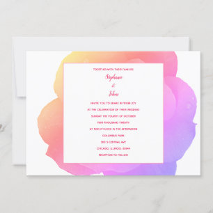 Invitation Rose Floral Rose Fleur Art Moderne Mariage élégant