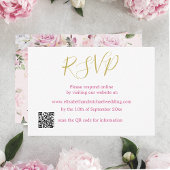 Invitation Rose floral rose QR Code mariage RSVP