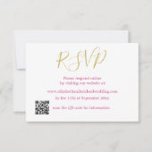 Invitation Rose floral rose QR Code mariage RSVP (Devant)