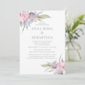 Invitation *~* Rose floral rose roux AR15 MARIAGE RSVP + (Debout devant)