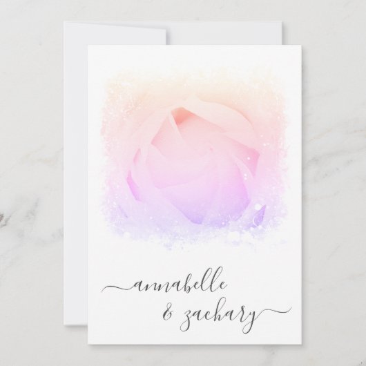 Invitation ** Rose Floral RSVP - QR AR8 MARIAGE (Devant)