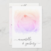 Invitation ** Rose Floral RSVP - QR AR8 MARIAGE (Devant / Derrière)