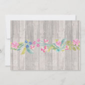 Invitation rose floral rustique de fête (Dos)