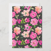 Invitation Rose Floral Sage Vert Feuille Black Quinceañera (Dos)