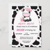 Invitation rose floral Saint-Vache 1er anniversaire (Devant)