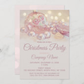 Invitation Rose Floral String Lights Entreprise Fête (Devant / Derrière)