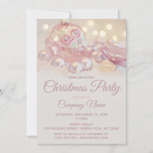Invitation Rose Floral String Lights Entreprise Fête