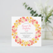 Invitation Rose Floral Sweet 16 Anniversaire (Debout devant)