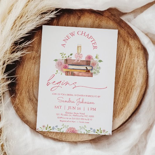 Invitation Rose floral Un nouveau chapitre commence la Fête d