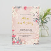 Invitation rose florale 16e anniversaire (n'import (Debout devant)