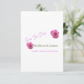 Invitation rose florale de sauvegarde de la date (Debout devant)