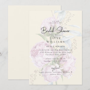Invitation Rose Florale Jaune Pâle Baby Shower de Mariage