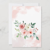 Invitation Rose florale rose pâle Baby shower bébé fille (Dos)