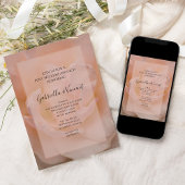 Invitation Rose florale rose pâle rose brunch du mariage