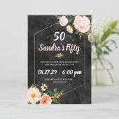 Invitation Rose Florale Rose pour Femmes (Debout devant)