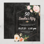 Invitation Rose Florale Rose pour Femmes (Devant / Derrière)