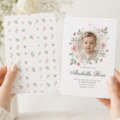 Invitation Rose Florale Script Rose Blush Douce Photo