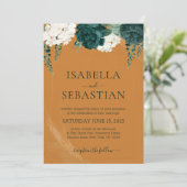 Invitation Rose florale verte et blanche (Debout devant)