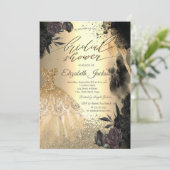 Invitation Rose foncé Diamants or Fête des mariées robe (Debout devant)