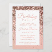 Invitation Rose foncé Parties scintillant or Anniversaire Inv (Devant)