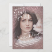 Invitation Rose foncé Parties scintillant or Ombre diplôme ph (Devant)