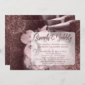 Invitation Rose foncé Parties scintillant or Photo Brunch & B (Devant / Derrière)