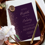 Invitation Rose foncé violet  or Faux Parties scintillant Mar