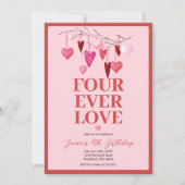 Invitation Rose Four Jamais aimé Saint Valentin Balloon d'ann (Devant)