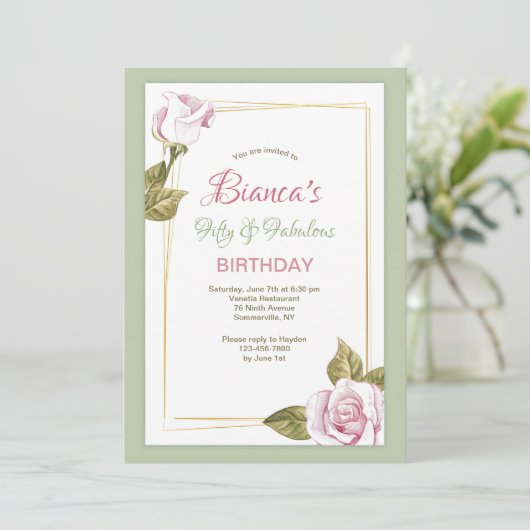 Invitation rose Frame (Debout devant)