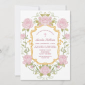 Invitation rose Frame Baptism (Devant)