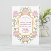 Invitation rose Frame Baptism (Debout devant)
