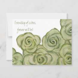 Invitation Rose friendship notecard - hand-drawn artwork.