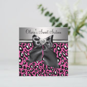 Invitation Rose fuchsia Anniversaire des seize ans (Debout devant)