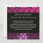 INVITATION ROSE, FUCHSIA, NOIR, VIOLET, DAMAS JEWEL MONOGRAMM (Dos)