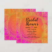 Invitation Rose Fuchsia Orange Doré Indien Mariage Mandala (Devant / Derrière)